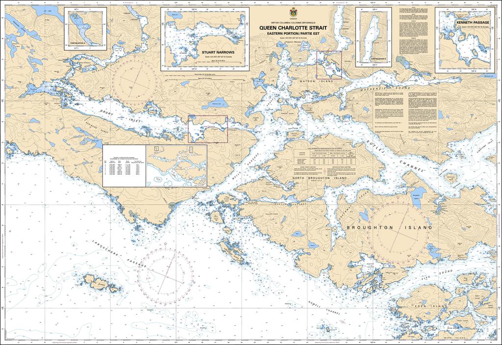 CHS Chart 3547: Queen Charlotte Strait, Eastern Portion/Partie Est