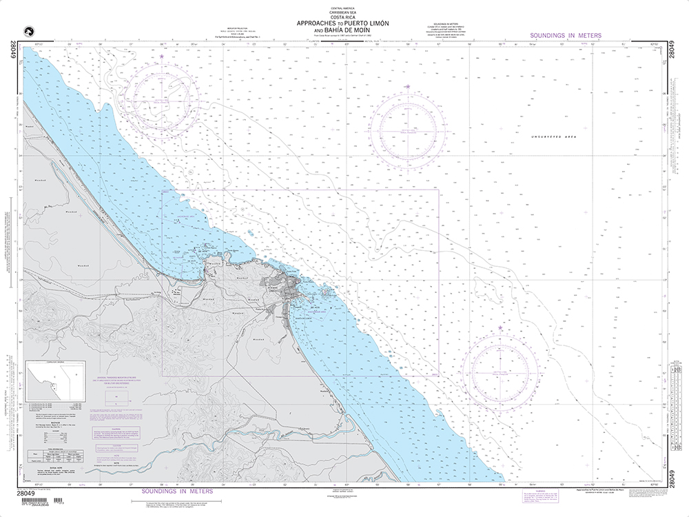 NGA Chart 28049: Approaches to Puerto Limon and Bahia de Moin