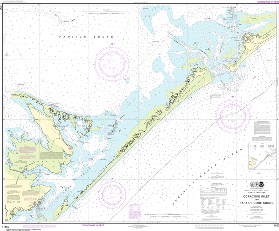 NOAA Chart 11550: Ocracoke lnlet and Part of Core Sound