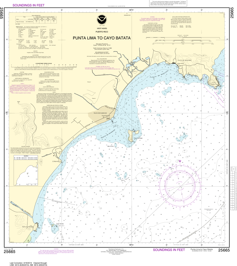 NOAA Chart 25665: Punta Lima to Cayo Batata