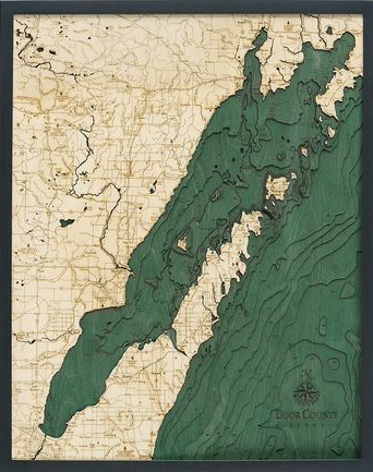 WoodChart of Green Bay and Door County Peninsula, Wisconsin