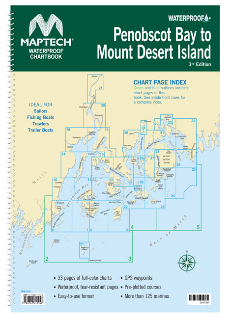 Waterproof Chartbook: Penobscot Bay to Mount Desert Island (3rd Ed)