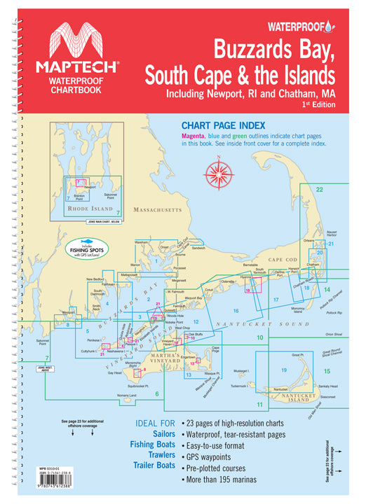 Waterproof Chartbook: Buzzards Bay, South Cape & the Islands (1st Ed)