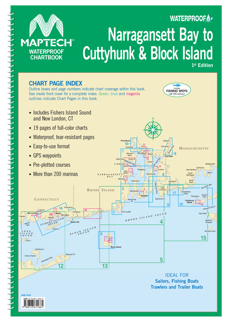 Waterproof Chartbook: Narragansett Bay to Cuttyhunk & Block Island (1st Ed)
