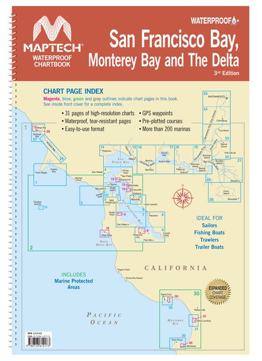 Waterproof Chartbook: San Francisco Bay, Monterey Bay and The Delta (3rd Ed)