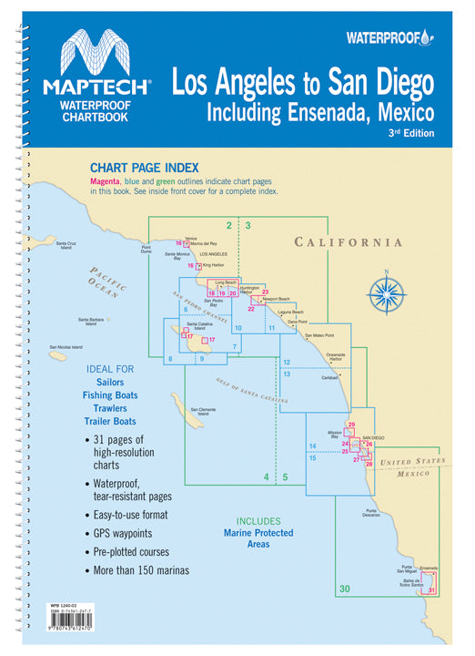 Waterproof Chartbook: Los Angeles to San Diego including Ensenada, Mexico (3rd Ed)