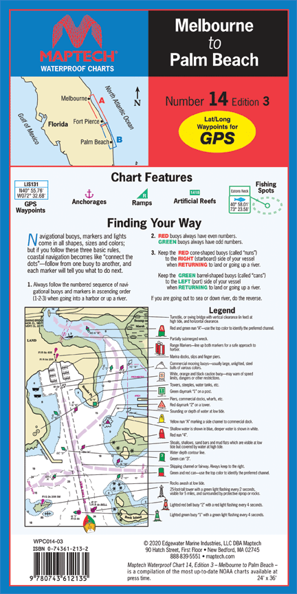 Waterproof Chart: Florida Melbourne to Palm Beach (3rd Ed)