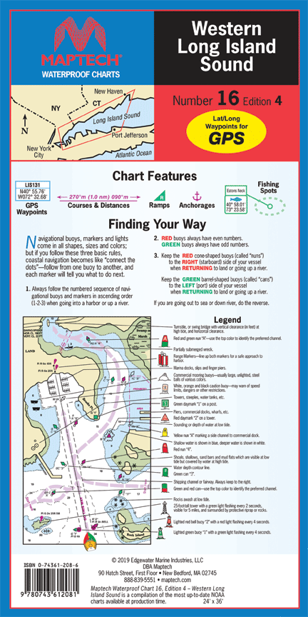 Waterproof Chart: Western Long Island Sound (4th Ed)