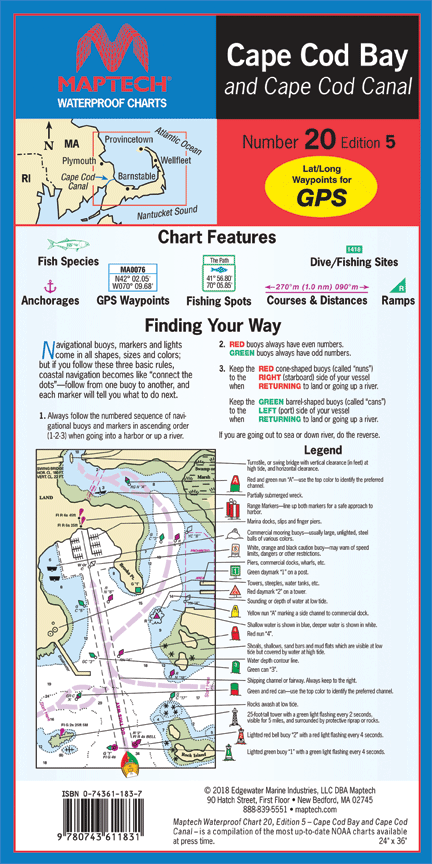 Waterproof Chart: Cape Cod Bay (5th Ed)