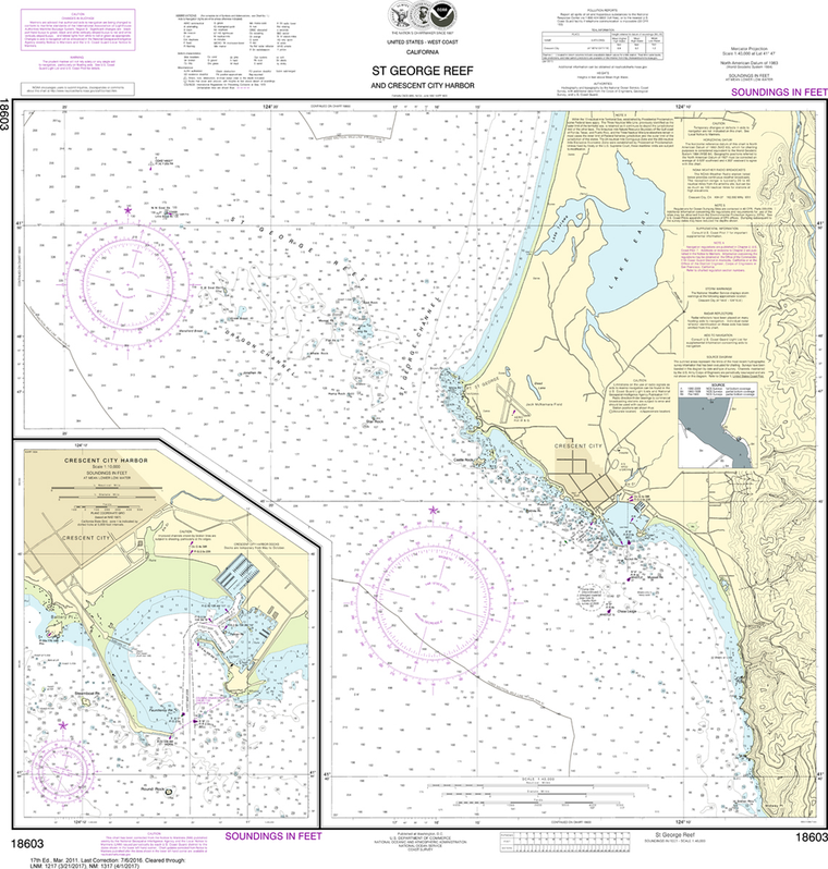 NOAA Chart 18603: St. George Reef and Crescent City Harbor, Crescent City Harbor