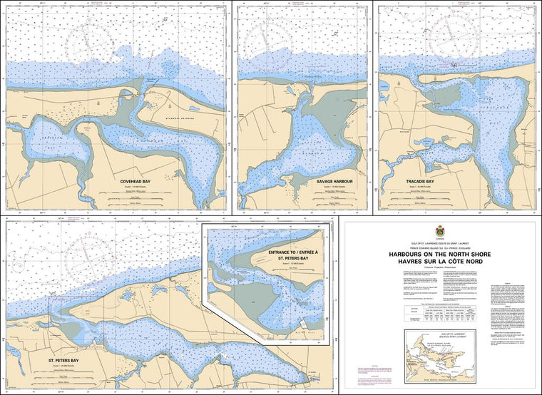 CHS Chart 4425: Harbours on the North Shore / Hâvres sur la Côte Nord