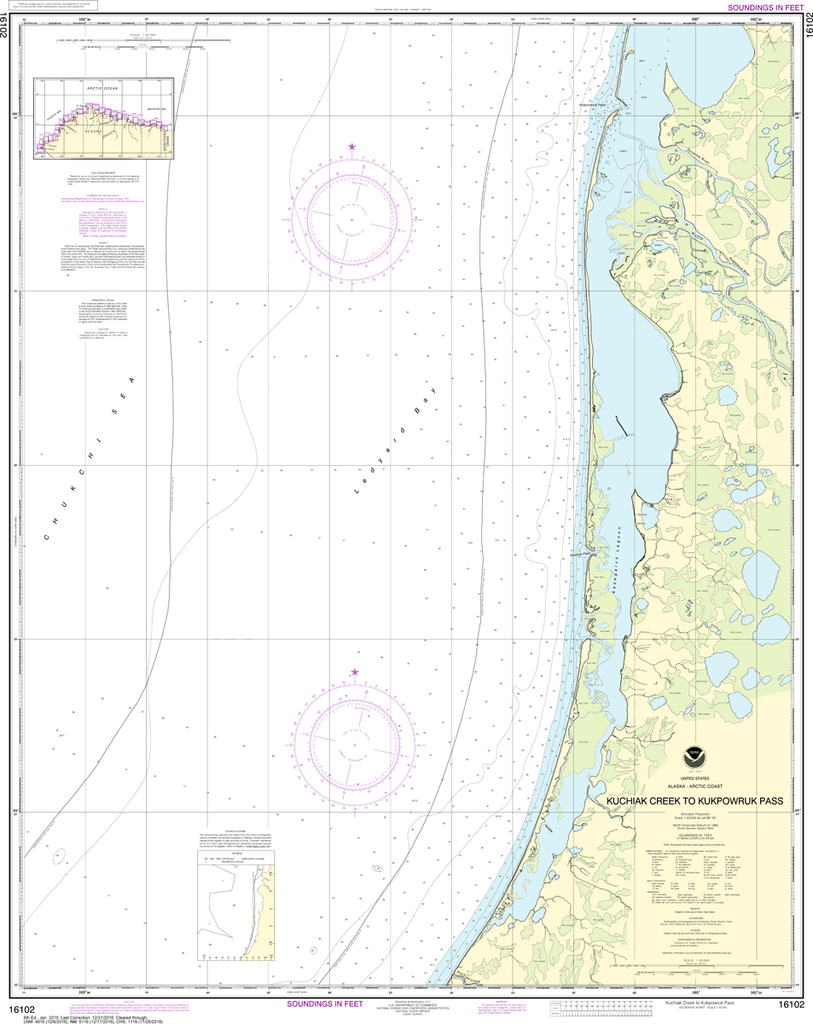 NOAA Chart 16102: Kuchiak River to Kukpowruk Pass