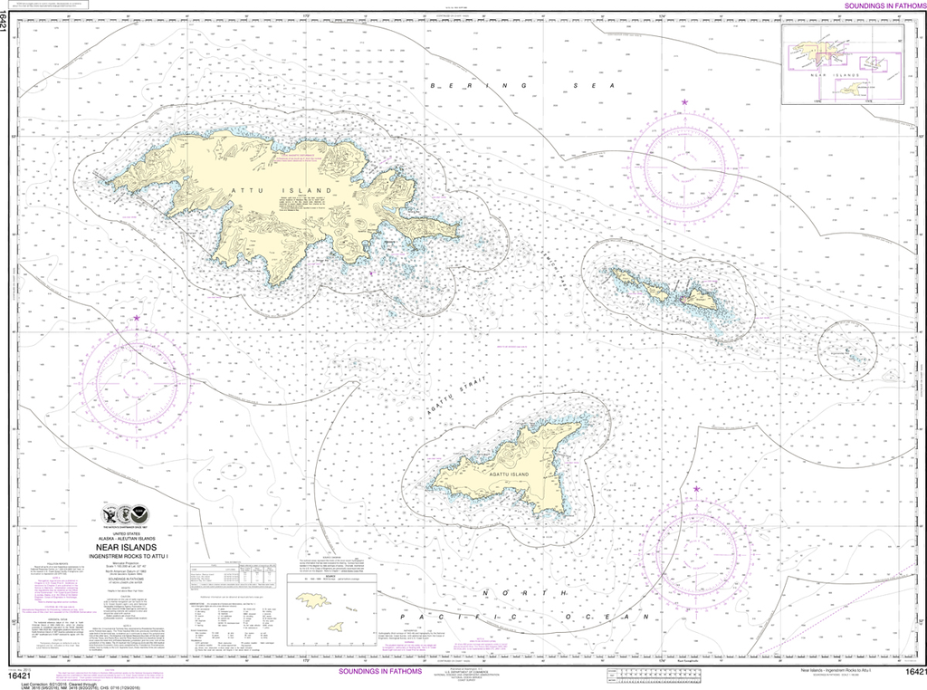 NOAA Chart 16421: Ingenstrem Rocks to Attu Island