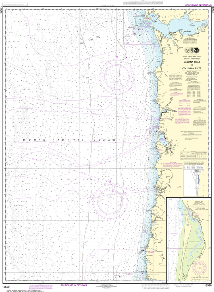 NOAA Chart 18520: Yaquina Head to Columbia River, Netarts Bay