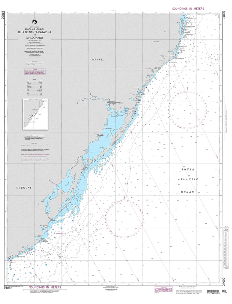 NGA Chart 24000: Ilha de Santa Catarina to Maldonado (Brazil and Uruguay)