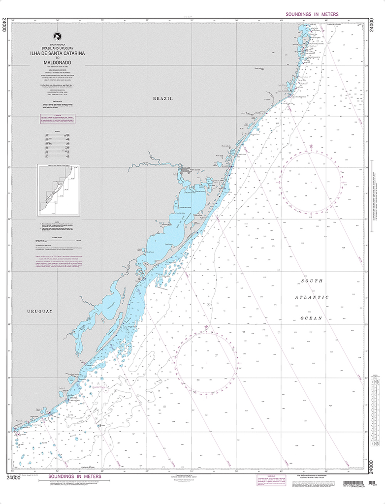 NGA Chart 24000: Ilha de Santa Catarina to Maldonado (Brazil and Uruguay)