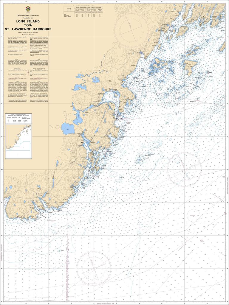CHS Chart 4624: Long Island to / à St. Lawrence Harbours