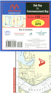 Captain's-Nautical-Supplies-Maptech-Waterproof-Chart-Oak-Bay-Commencement-Bay