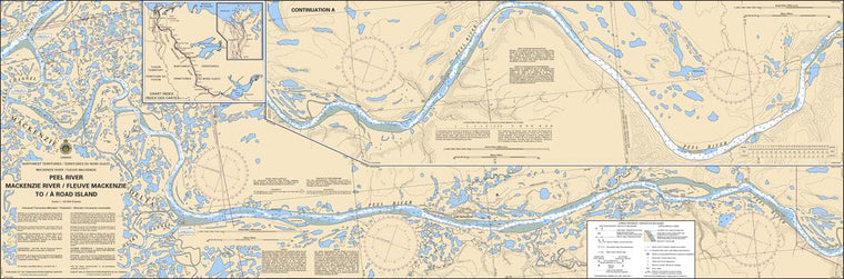 CHS Chart 6438: Peel River, Mackenzie River/Fleuve Mackenzie  to/à Road Island