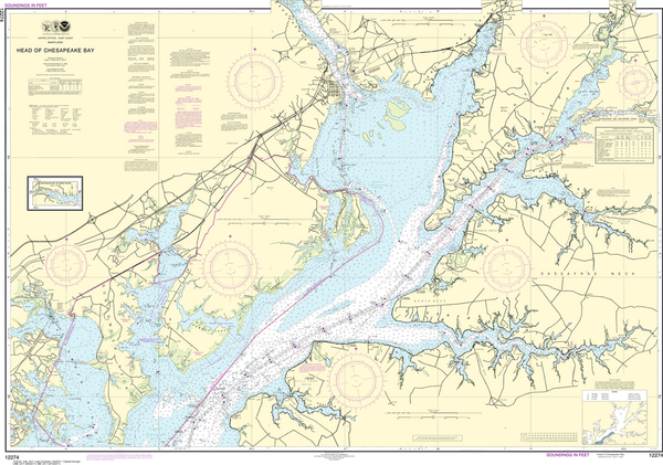 NOAA Chart 12274: Head of Chesapeake Bay - Captain's Nautical Books ...