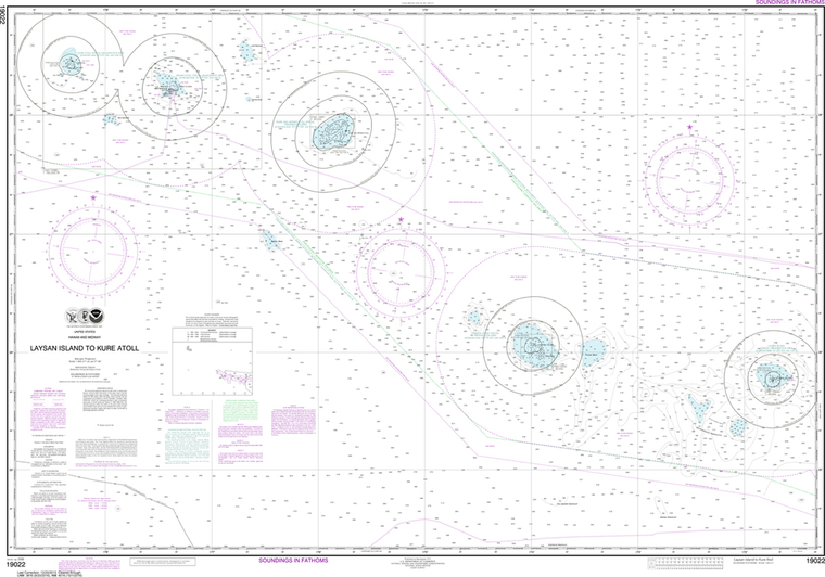 NOAA Chart 19022: Laysan Island to Kure Atoll