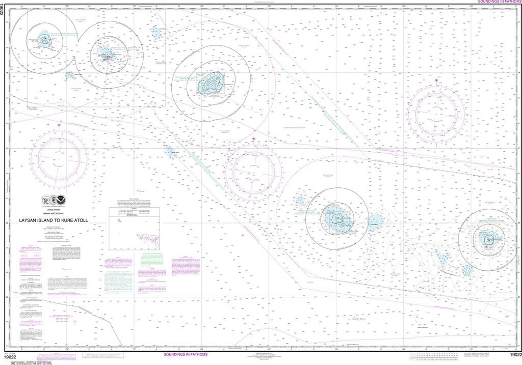 NOAA Chart 19022: Laysan Island to Kure Atoll