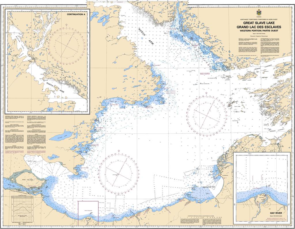 CHS Chart 6370: Great Slave Lake / Grand lac des Esclaves, Western Portion / Partie ouest