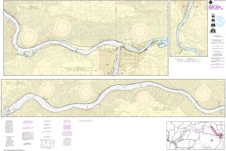 NOAA Chart 18548: Snake River - Lower Granite Lake, Franklin D Roosevelt Lake