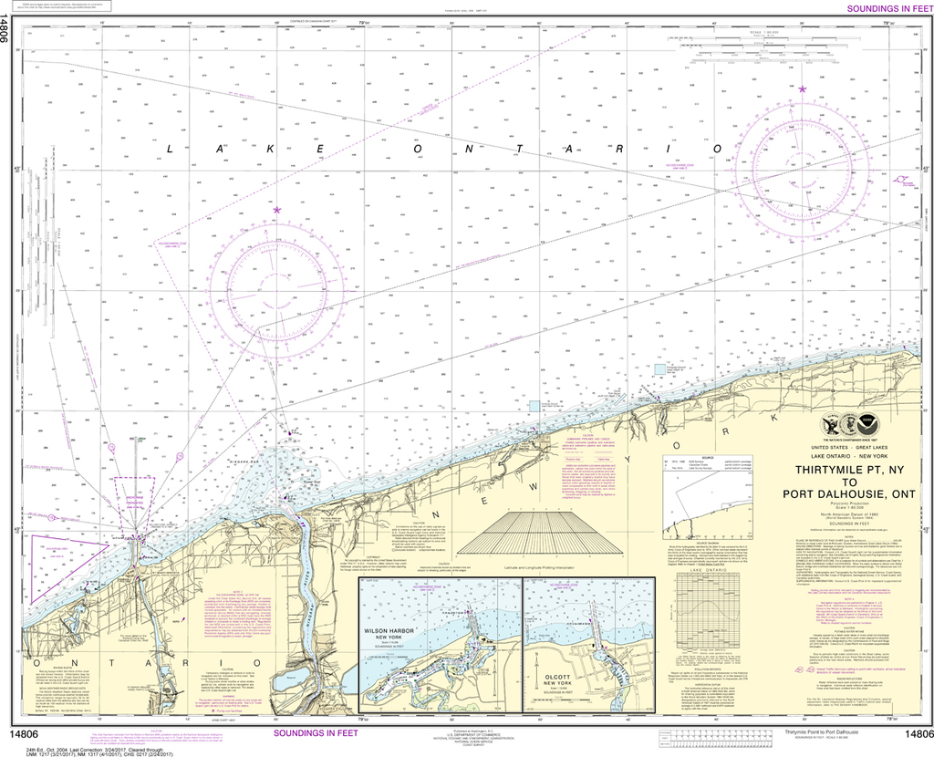 NOAA Chart 14806: Thirtymile Point, NY, to Port Dalhousie, Ont