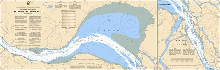 CHS Chart 6454: Mackenzie River / Fleuve Mackenzie (Kilometre / Kilomètre 90-147)