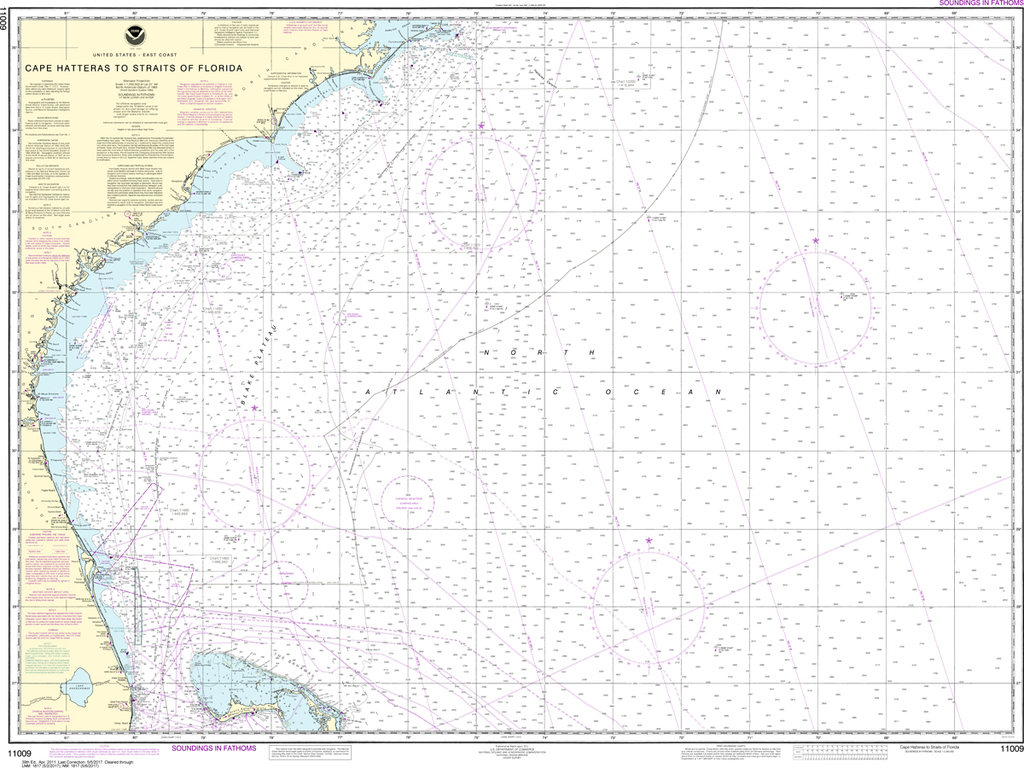 NOAA Chart 11009: Cape Hatteras to Straits of Florida