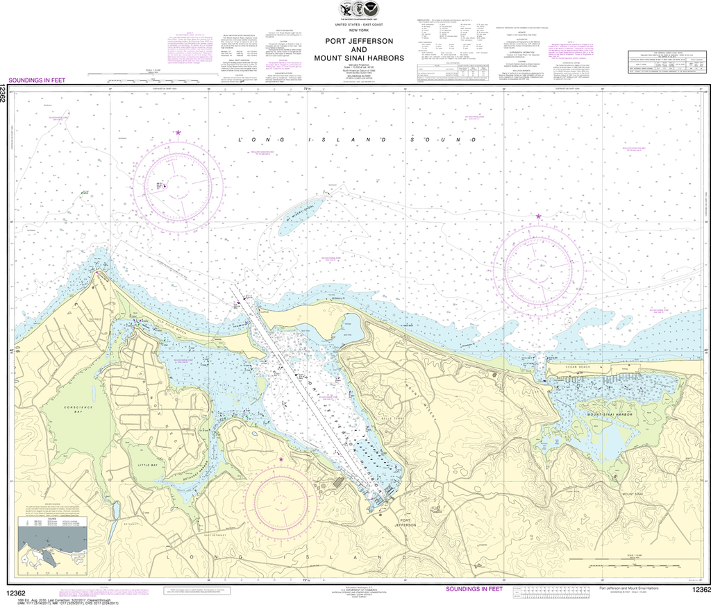 NOAA Chart 12362: Port Jefferson and Mount Sinai Harbors