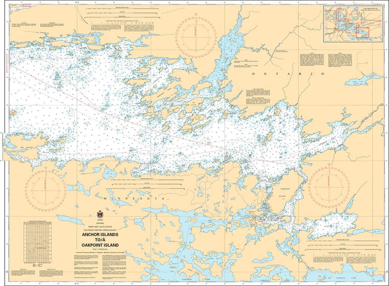CHS Chart 6112: Rainy Lake/Lac à la pluie Southeast Portion/Partie sud-est Anchor Islands to/à Oakpoint Island