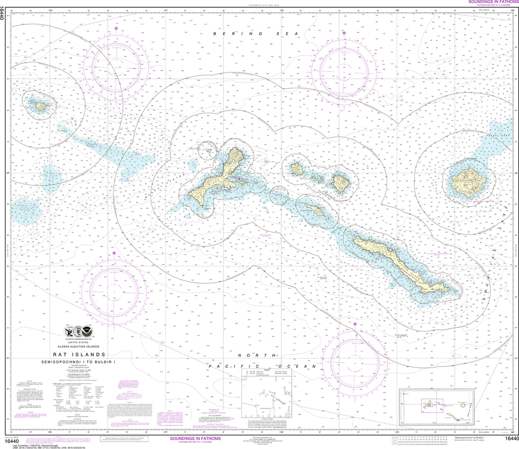 NOAA Chart 16440: Rat Islands - Semisopochnoi Island to Buldir lsland