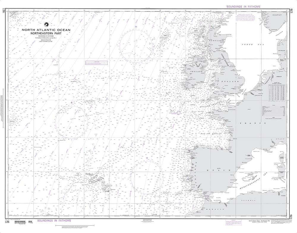 NGA Chart 126: North Atlantic Ocean (Northeastern Part)