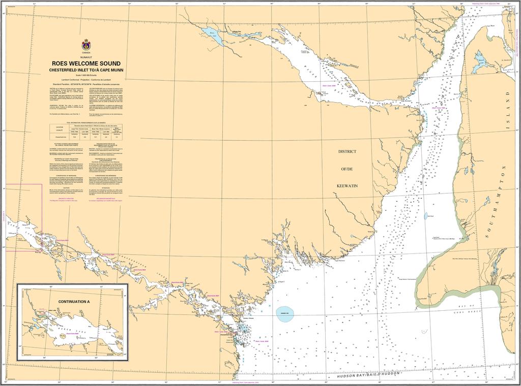 CHS Chart 5533: Roes Welcome Sound (Chesterfield Inlet to/à Cape Munn)