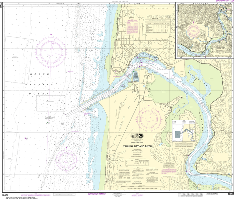 NOAA Chart 18581: Yaquina Bay and River, Continuation of Yaquina River