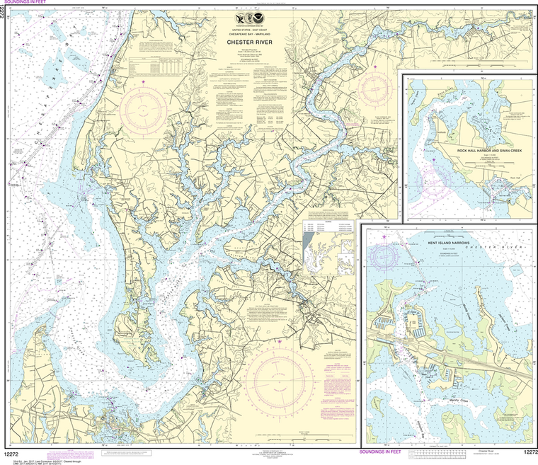 NOAA Chart 12272: Chester River, Kent Island Narrows, Rock Hall Harbor and Swan Creek