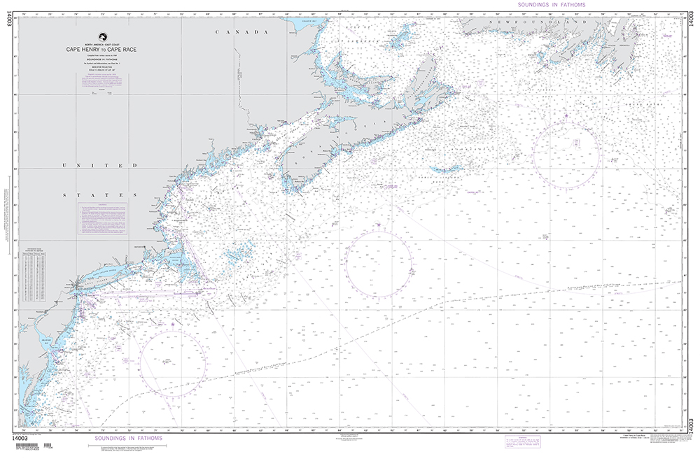 NGA Chart 14003: Cape Race to Cape Henry
