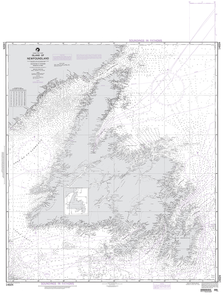 NGA Chart 14024: Island of Newfoundland