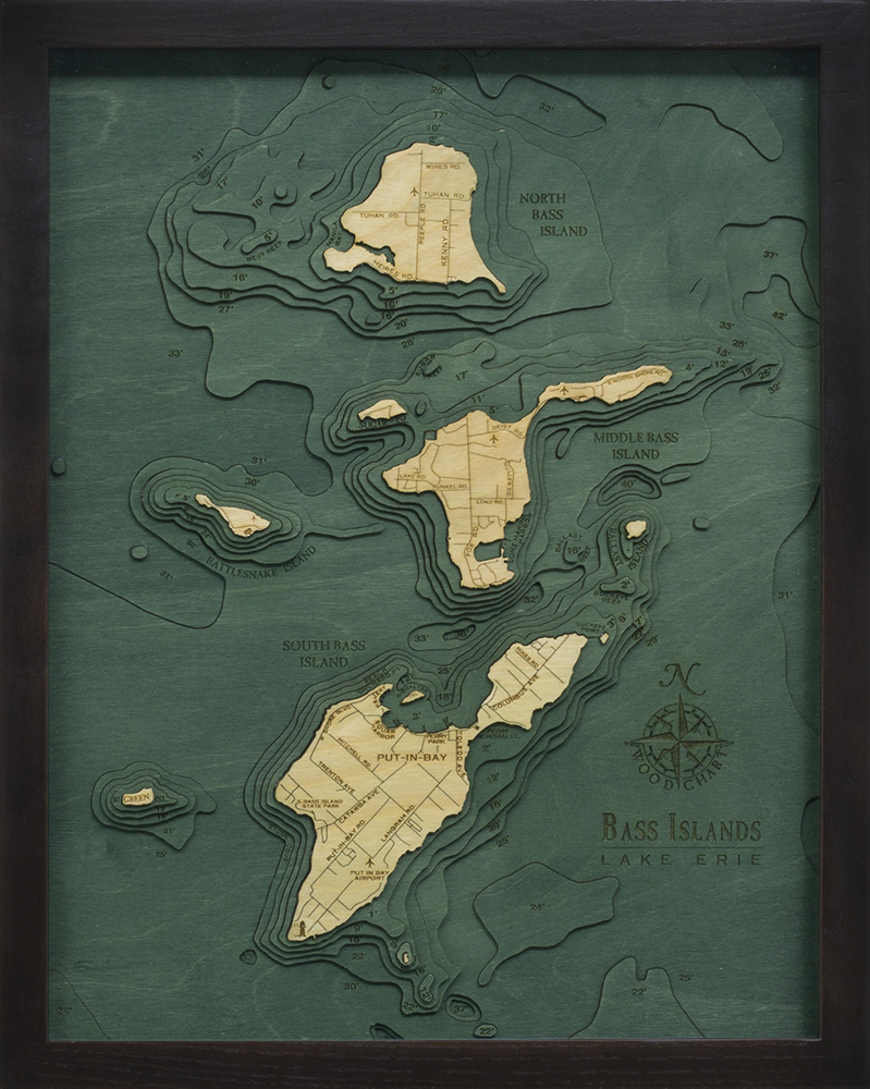 WoodChart of Bass Islands and Put-in-Bay, Ohio