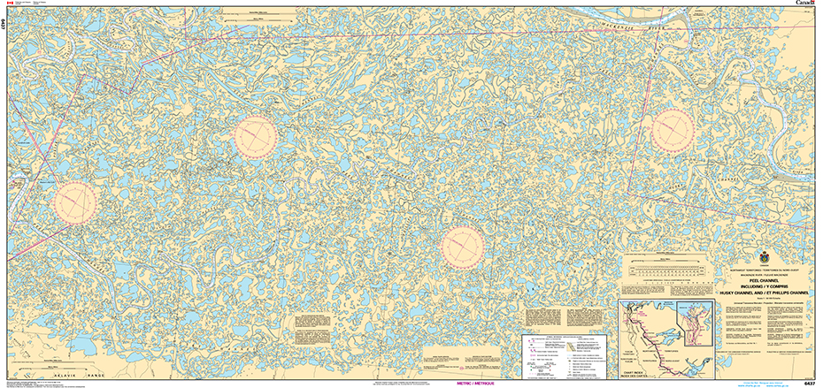 CHS Print-on-Demand Charts Canadian Waters-6437: Peel Channel including/y compris Husky Channel and /et Phillips Channel, CHS POD Chart-CHS6437