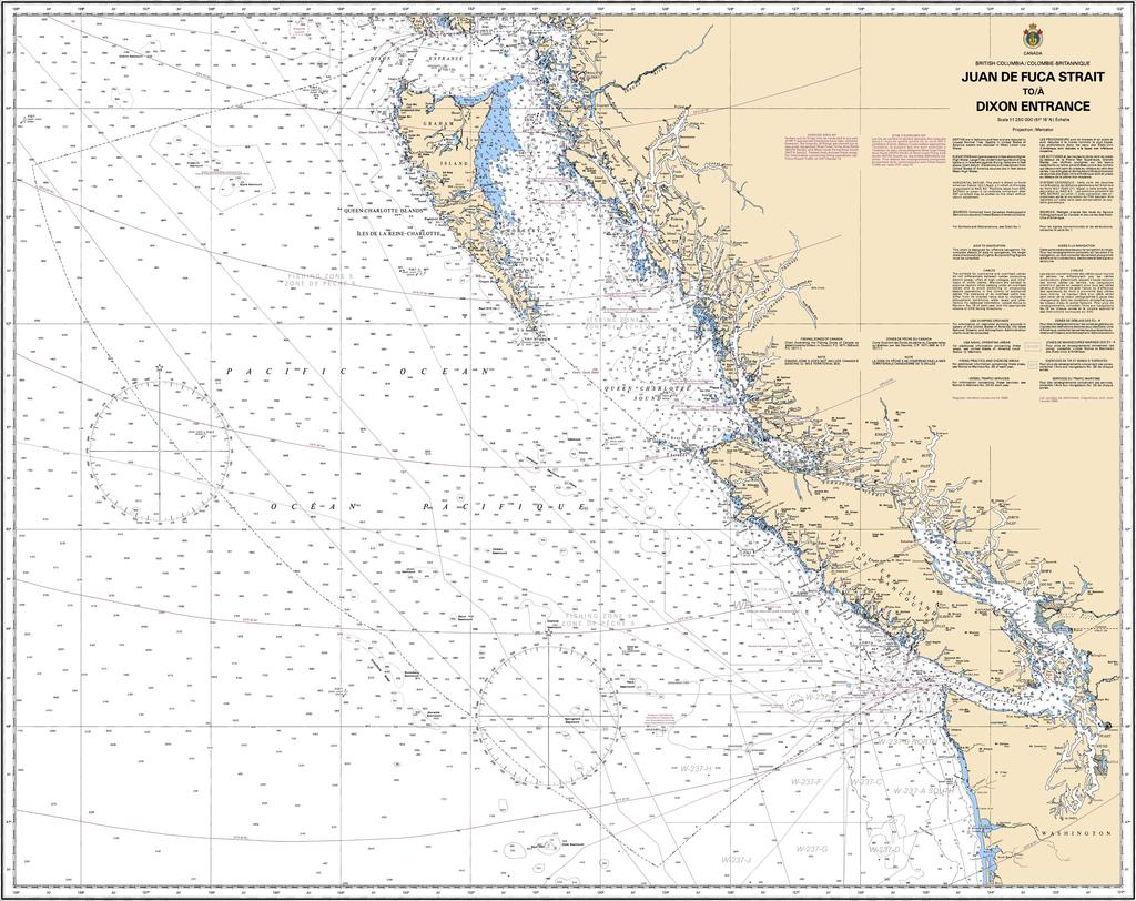 CHS Chart 3000: Juan de Fuca Strait to/à Dixon Entrance