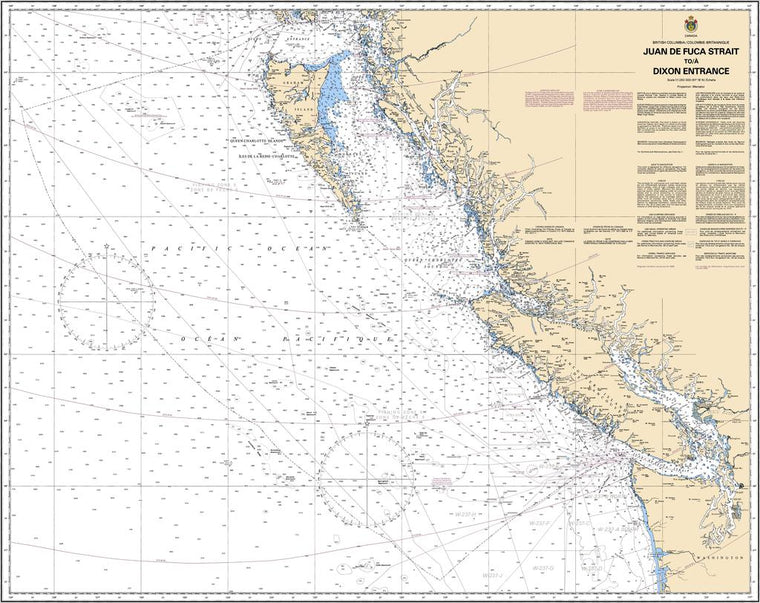 CHS Chart 3000: Juan de Fuca Strait to/à Dixon Entrance