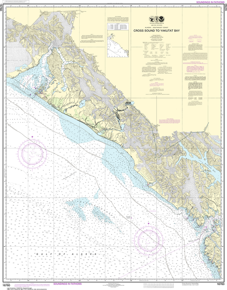 NOAA Chart 16760: Cross Sound to Yakutat Bay