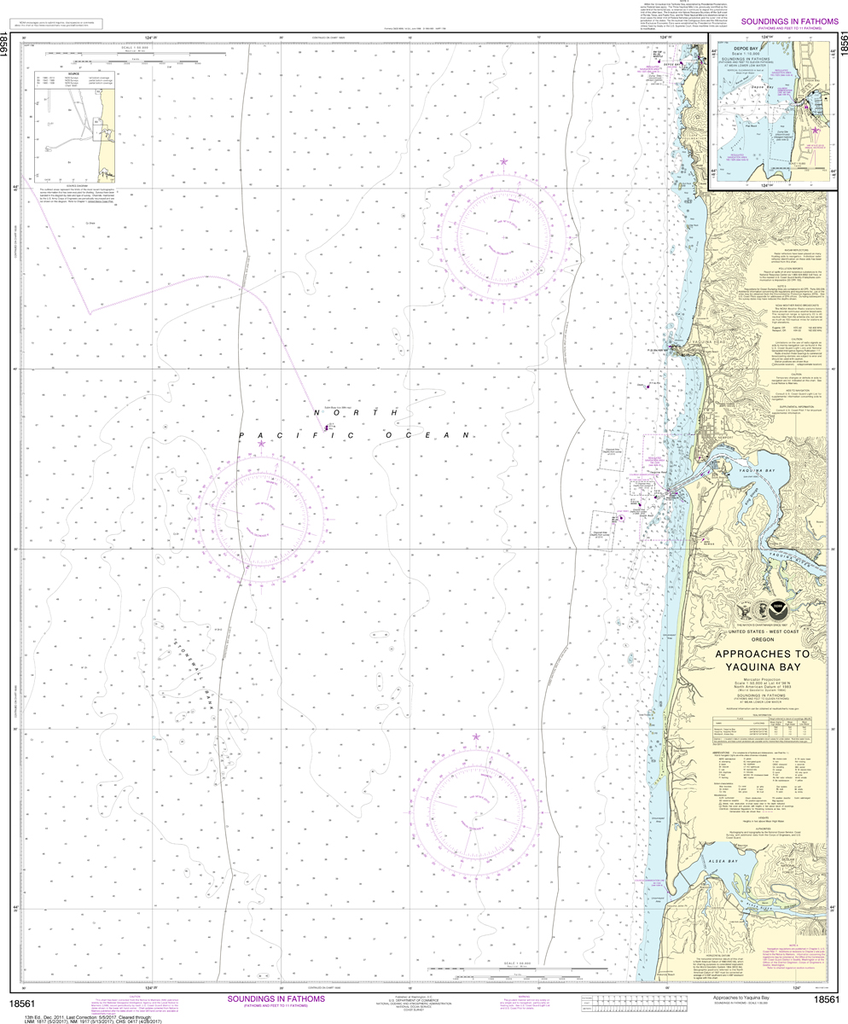 NOAA Chart 18561: Approaches to Yaquina Bay, Depoe Bay
