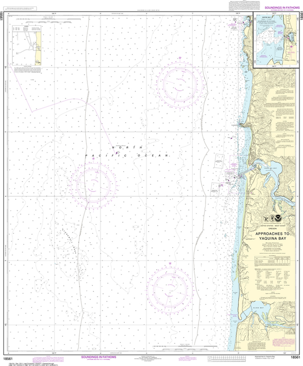 NOAA Chart 18561 Approaches to Yaquina Bay, Depoe Bay Captain's