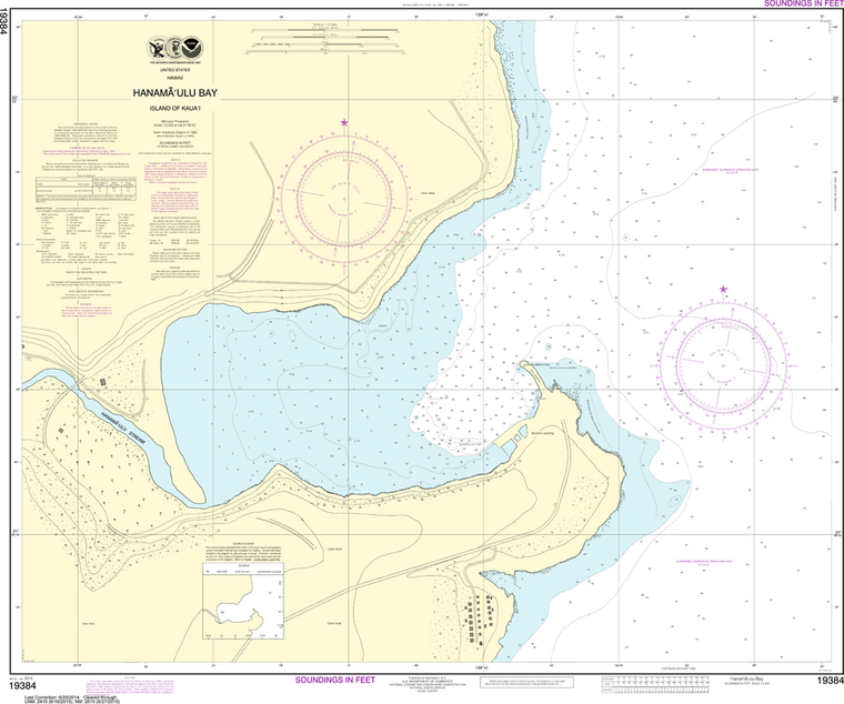 NOAA Chart 19384: Island of Kaua'i - Hanamaulu Bay