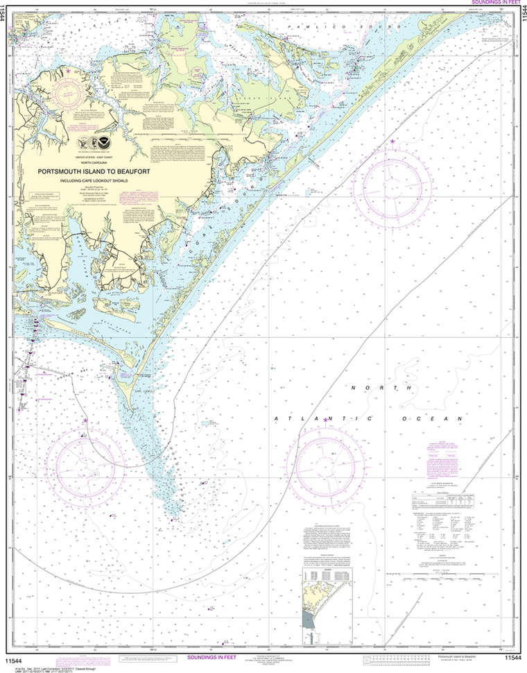 NOAA Chart 11544: Portsmouth Island to Beaufort, Including Cape Lookout Shoals