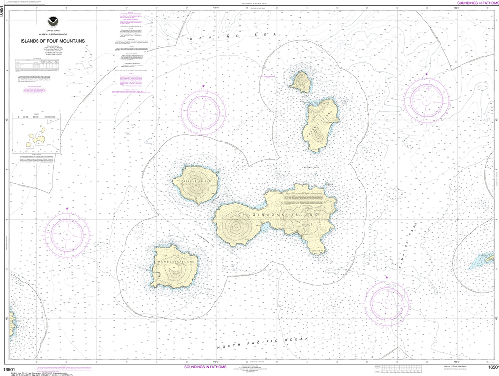 NOAA Chart 16501: Islands of Four Mountains